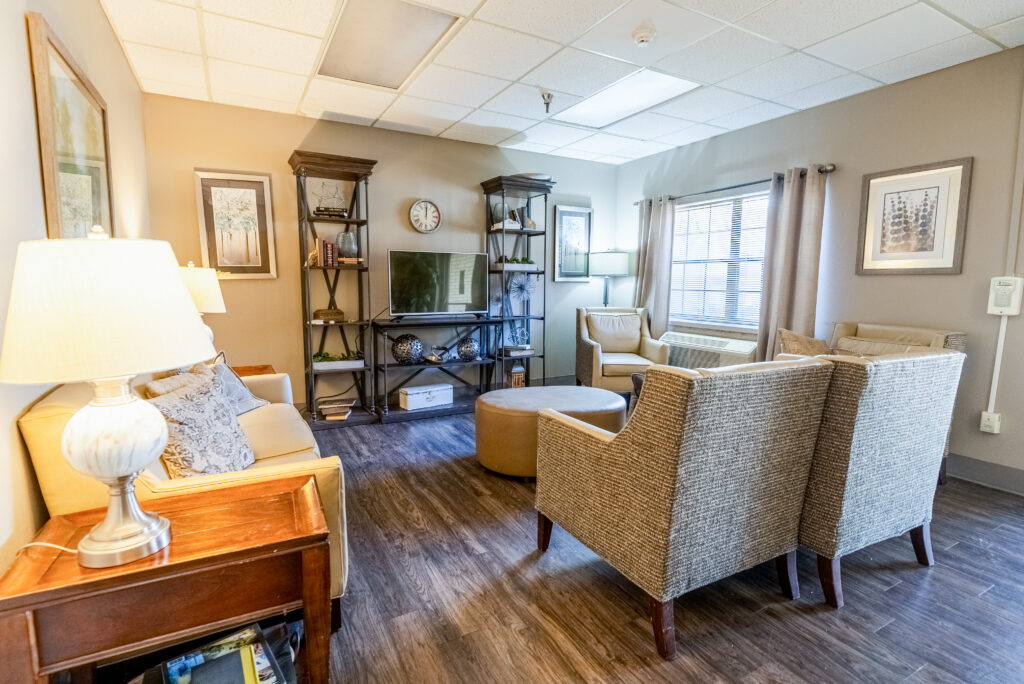 A common area at a skilled nursing facility